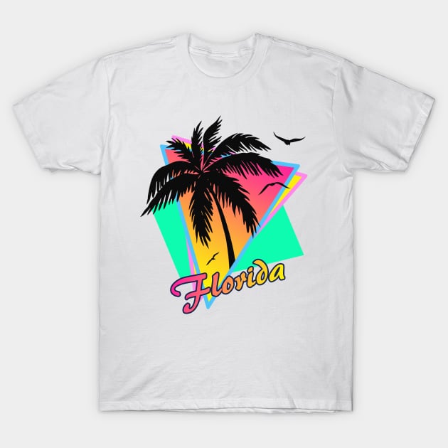 Florida Cool 80s Sunset T-Shirt by Nerd_art
